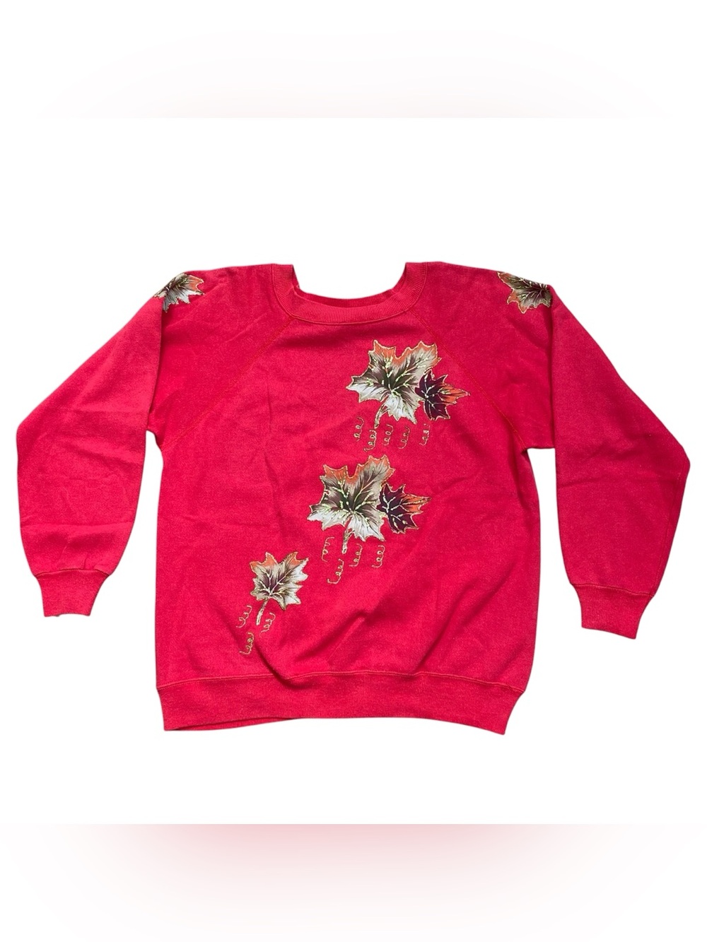 Vintage Hanes Her Way Fall Leaves Handmade Sweatshirt Crewneck
